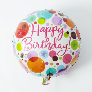 「Happy Birthday」華やかなデザインのバルーンです。